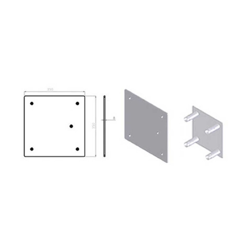 Embase legere carre pour structure
