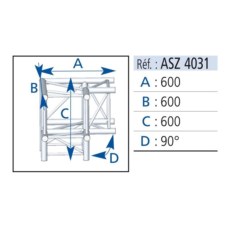 Angle 3d carre 290 alu