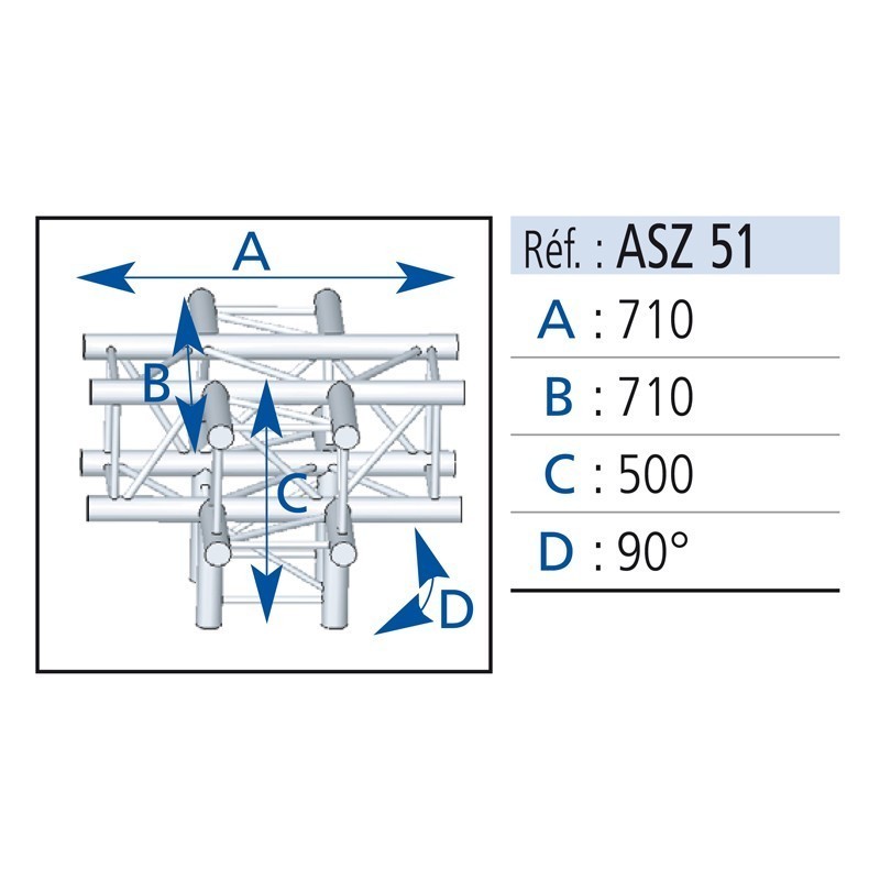 Angle 5d carre 290 alu