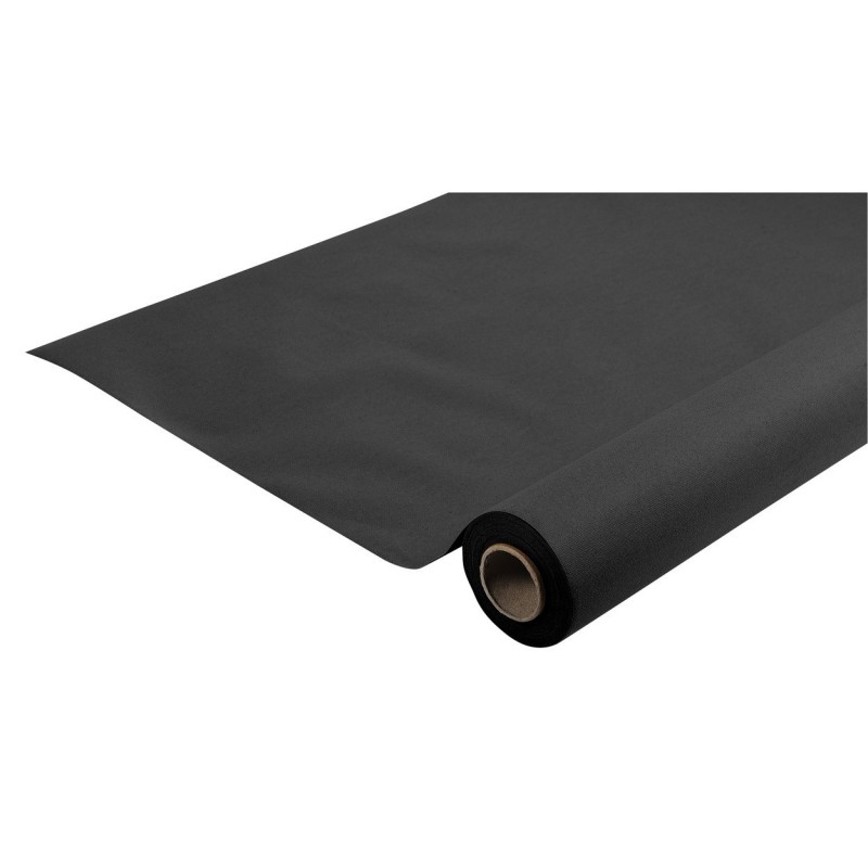 Rouleau de nappe en papier damassé noir 1,20x50 m