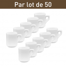 Lot de 50 tasses à expresso CAFETT rondes blanches 9 cl